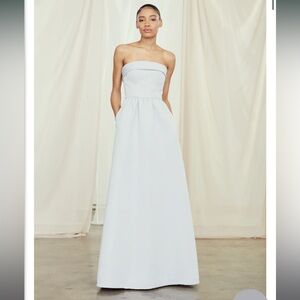 (Dry cleaned + altered) Amsale Rene Bridesmaids Dress - Ice Blue